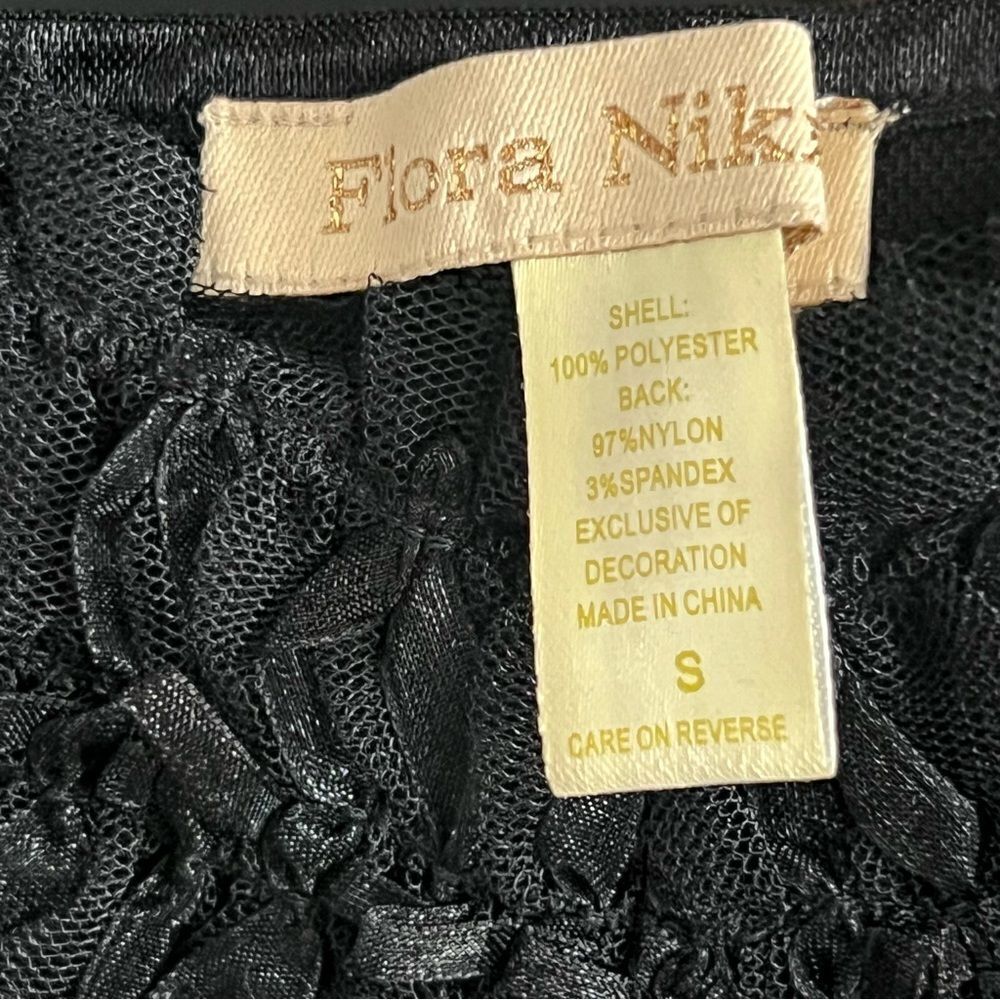 Flora Nikrooz Black Mesh Ruffle Teddy New, Small - Picture 5 of 9